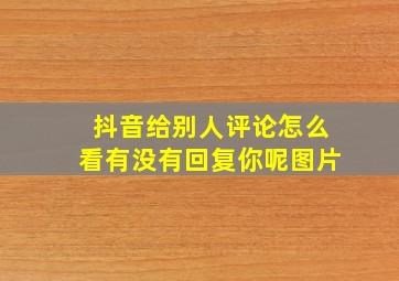 抖音给别人评论怎么看有没有回复你呢图片