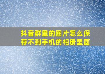 抖音群里的图片怎么保存不到手机的相册里面