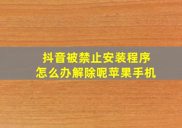 抖音被禁止安装程序怎么办解除呢苹果手机