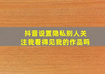 抖音设置隐私别人关注我看得见我的作品吗