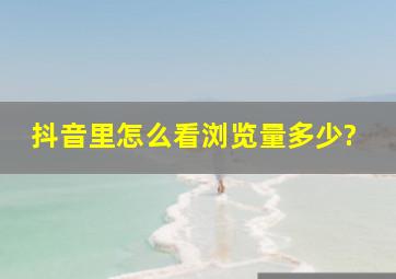 抖音里怎么看浏览量多少?