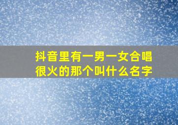 抖音里有一男一女合唱很火的那个叫什么名字