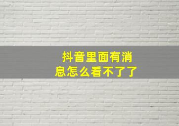 抖音里面有消息怎么看不了了