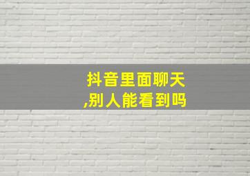 抖音里面聊天,别人能看到吗