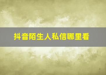 抖音陌生人私信哪里看