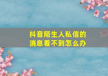 抖音陌生人私信的消息看不到怎么办