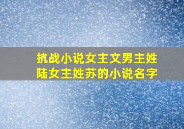 抗战小说女主文男主姓陆女主姓苏的小说名字