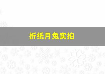 折纸月兔实拍