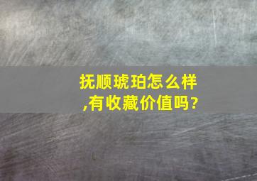 抚顺琥珀怎么样,有收藏价值吗?