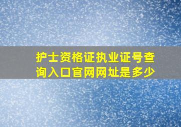 护士资格证执业证号查询入口官网网址是多少