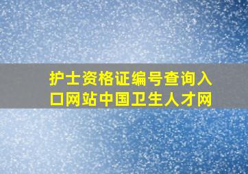 护士资格证编号查询入口网站中国卫生人才网