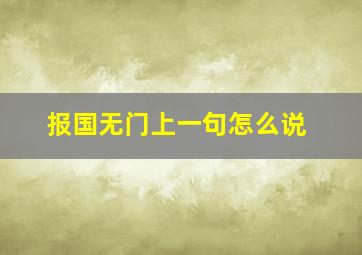 报国无门上一句怎么说