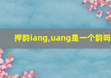 押韵iang,uang是一个韵吗