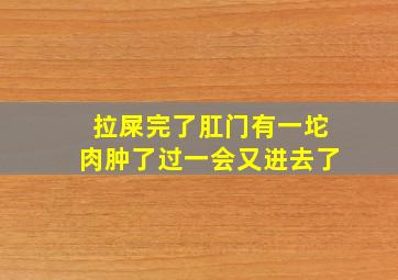 拉屎完了肛门有一坨肉肿了过一会又进去了