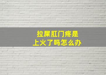 拉屎肛门疼是上火了吗怎么办