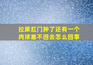 拉屎肛门肿了还有一个肉球塞不回去怎么回事