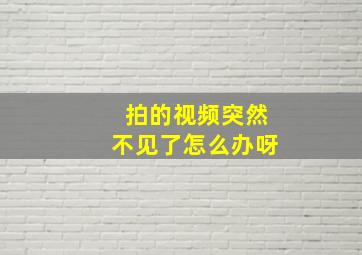 拍的视频突然不见了怎么办呀