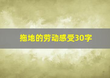 拖地的劳动感受30字