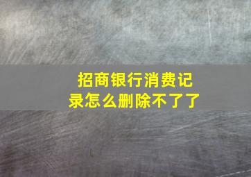 招商银行消费记录怎么删除不了了