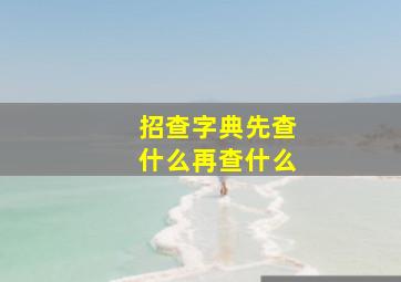 招查字典先查什么再查什么