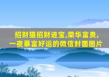 招财猫招财进宝,荣华富贵,一夜暴富好运的微信封面图片