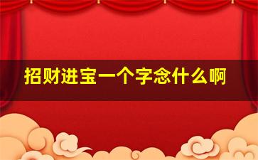 招财进宝一个字念什么啊