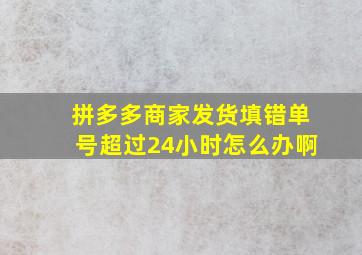 拼多多商家发货填错单号超过24小时怎么办啊