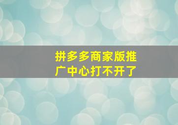 拼多多商家版推广中心打不开了