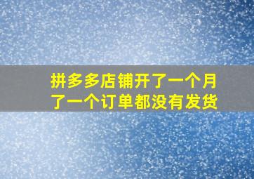 拼多多店铺开了一个月了一个订单都没有发货