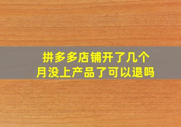 拼多多店铺开了几个月没上产品了可以退吗