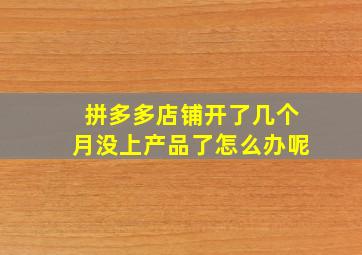 拼多多店铺开了几个月没上产品了怎么办呢