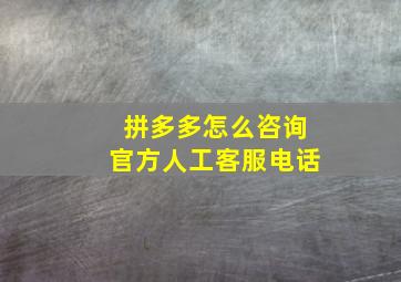 拼多多怎么咨询官方人工客服电话