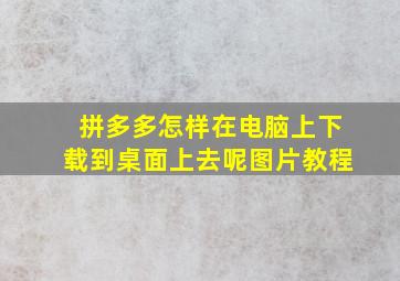 拼多多怎样在电脑上下载到桌面上去呢图片教程