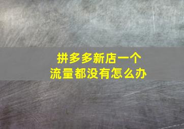 拼多多新店一个流量都没有怎么办