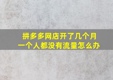 拼多多网店开了几个月一个人都没有流量怎么办