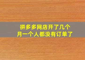 拼多多网店开了几个月一个人都没有订单了