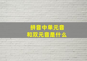 拼音中单元音和双元音是什么