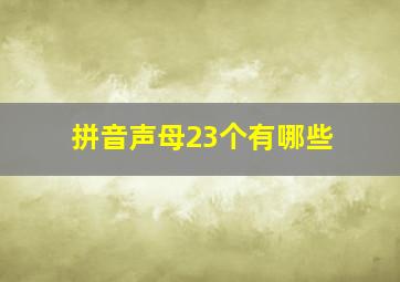 拼音声母23个有哪些