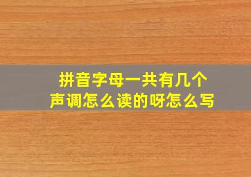 拼音字母一共有几个声调怎么读的呀怎么写