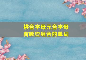 拼音字母元音字母有哪些组合的单词