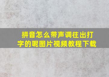 拼音怎么带声调往出打字的呢图片视频教程下载