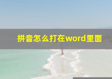 拼音怎么打在word里面