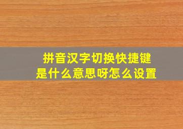 拼音汉字切换快捷键是什么意思呀怎么设置