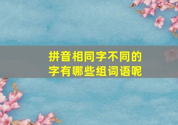 拼音相同字不同的字有哪些组词语呢