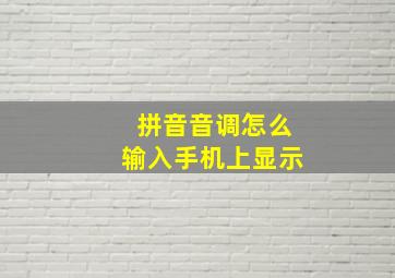 拼音音调怎么输入手机上显示