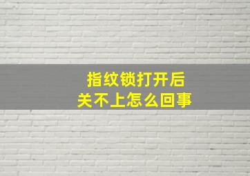 指纹锁打开后关不上怎么回事