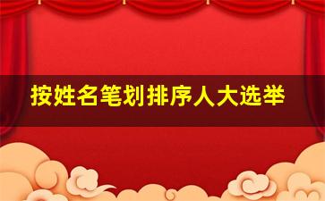 按姓名笔划排序人大选举