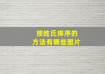 按姓氏排序的方法有哪些图片