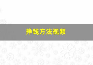 挣钱方法视频