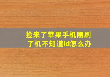 捡来了苹果手机刚刷了机不知道id怎么办